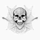 Skull and spider tattoo design idea