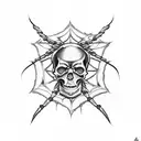 Skull and spider tattoo design idea