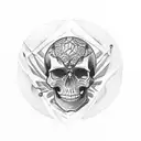 Skull and spider tattoo design idea