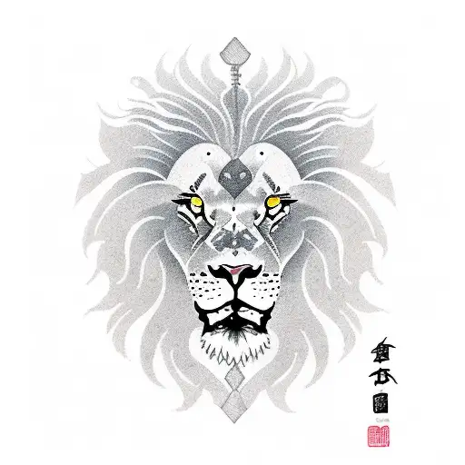 lion, 1996, fire tattoo design idea