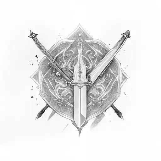 Sketch Sword Tattoo Idea - BlackInk AI