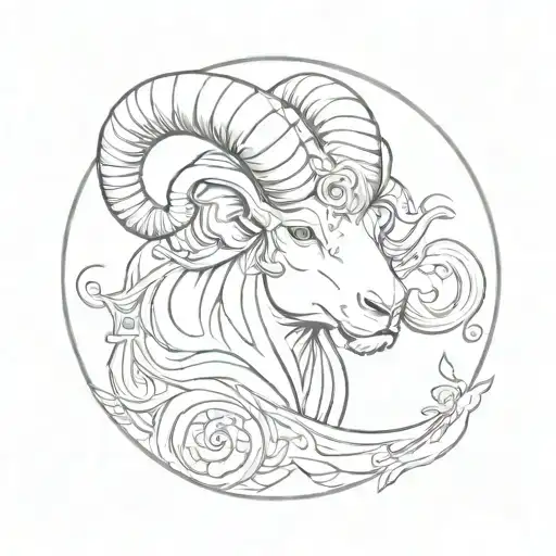 zodiac sign aries tattoo design idea