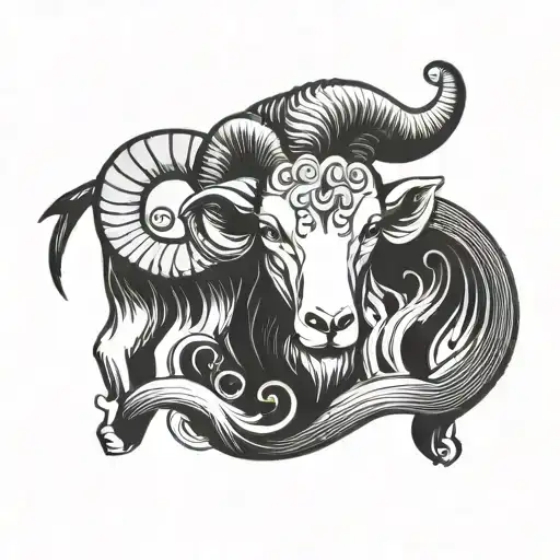 zodiac sign aries tattoo design idea