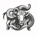 zodiac sign aries tattoo design idea