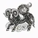 zodiac sign aries tattoo design idea