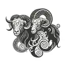 zodiac sign aries tattoo design idea