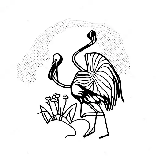 lawn flamingo tattoo design idea