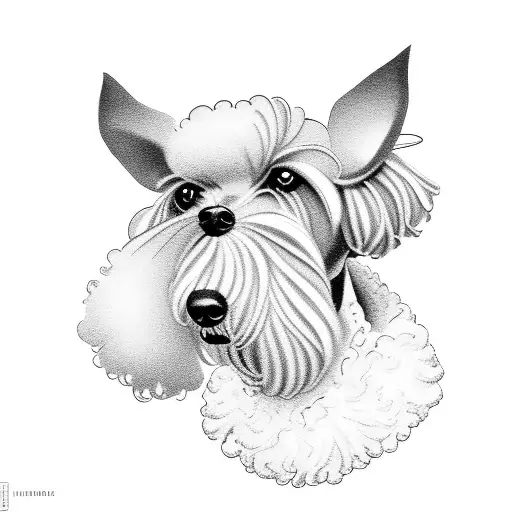 german trim poodle straight hair tattoo design idea