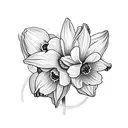 daffodil and daisy flowers tattoo design idea