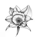 daffodil and daisy flowers tattoo design idea