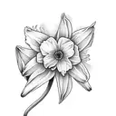 daffodil and daisy flowers tattoo design idea