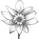 daffodil and daisy flowers tattoo design idea