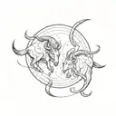 Taurus and Gemini zodiac signs combined together symbolizing tattoo design idea