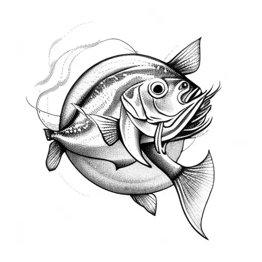 fishing hook tattoo design idea