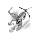 fly fishing hook tattoo design idea