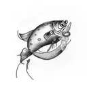 fly fishing hook tattoo design idea