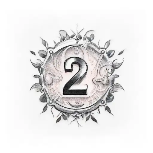 number 25 combined with letters A and M tattoo design idea