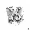 number 25 combined with letters A and M tattoo design idea