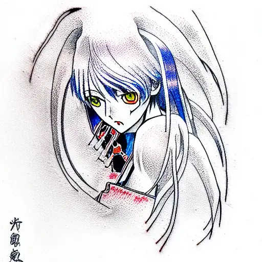 evangelion ayanami rei anime tattoo design idea