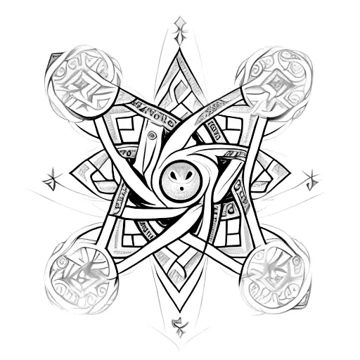 An intricate Star of David formed by waves and seashells, with the letters ZL hidden within the details tattoo design idea