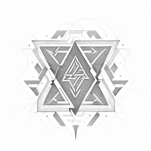 A futuristic Star of David with circuitry patterns and the letters ZL integrated into the design tattoo design idea