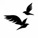 two birds flying tattoo design idea