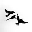 two birds flying tattoo design idea