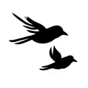 two birds flying tattoo design idea