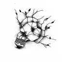 broken lightbulb ivy plant tattoo design idea