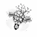 broken lightbulb ivy plant tattoo design idea