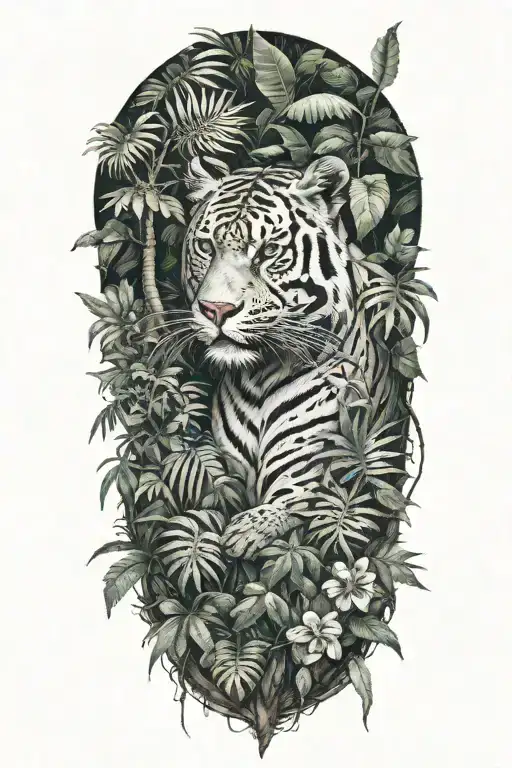 jungle tattoo for behind existing tattoo tattoo design idea
