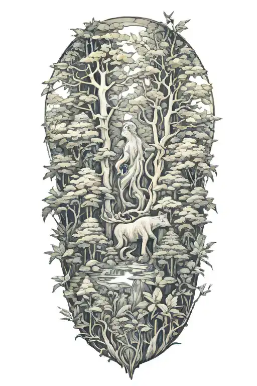 foresty feel tattoo for background piece behind existing tattoo tattoo design idea