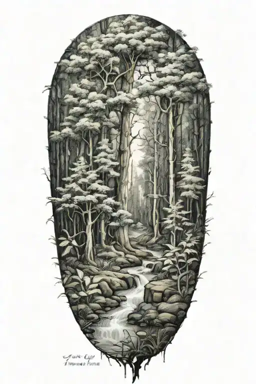 foresty feel tattoo for behind existing tattoo tattoo design idea