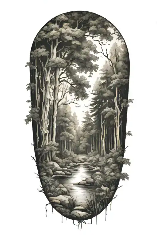 foresty feel background for existing tattoo design tattoo design idea