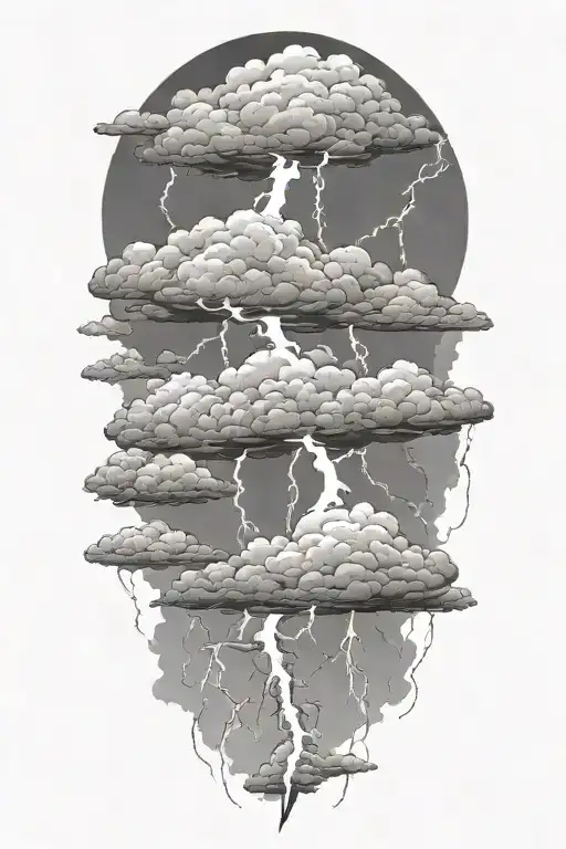 lightning storm clouds tattoo design idea
