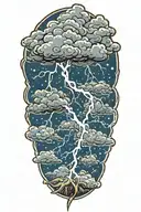 lightning storm clouds tattoo design idea