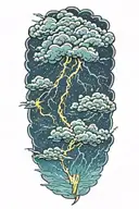 lightning storm clouds tattoo design idea