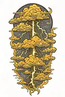lightning storm clouds tattoo design idea