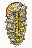 lightning storm clouds tattoo design idea