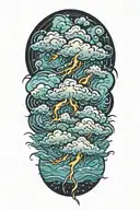 lightning storm clouds tattoo design idea