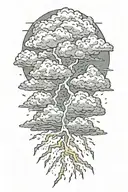 lightning storm clouds tattoo design idea