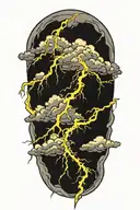 lightning storm clouds tattoo design idea