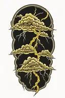 lightning storm clouds tattoo design idea