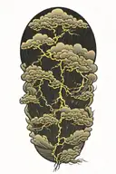 lightning storm clouds tattoo design idea