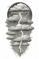 lightning storm clouds tattoo design idea