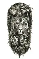 jungle tattoo for behind existing tattoo tattoo design idea
