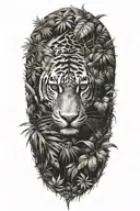jungle tattoo for behind existing tattoo tattoo design idea