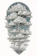 lightning storm clouds tattoo design idea