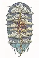 lightning storm clouds tattoo design idea