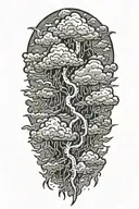 lightning storm clouds tattoo design idea